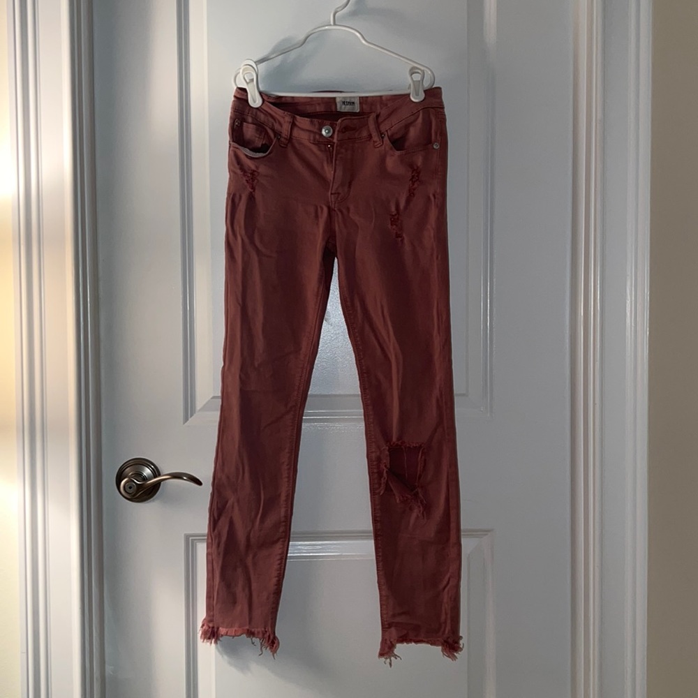 Hudson Girls Light Pink Skinny Crop Jeans, Size 14, fits Womens size 24